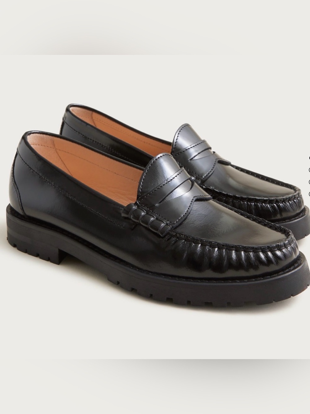 J. Crew Black leather penny loafer s 8 1/2